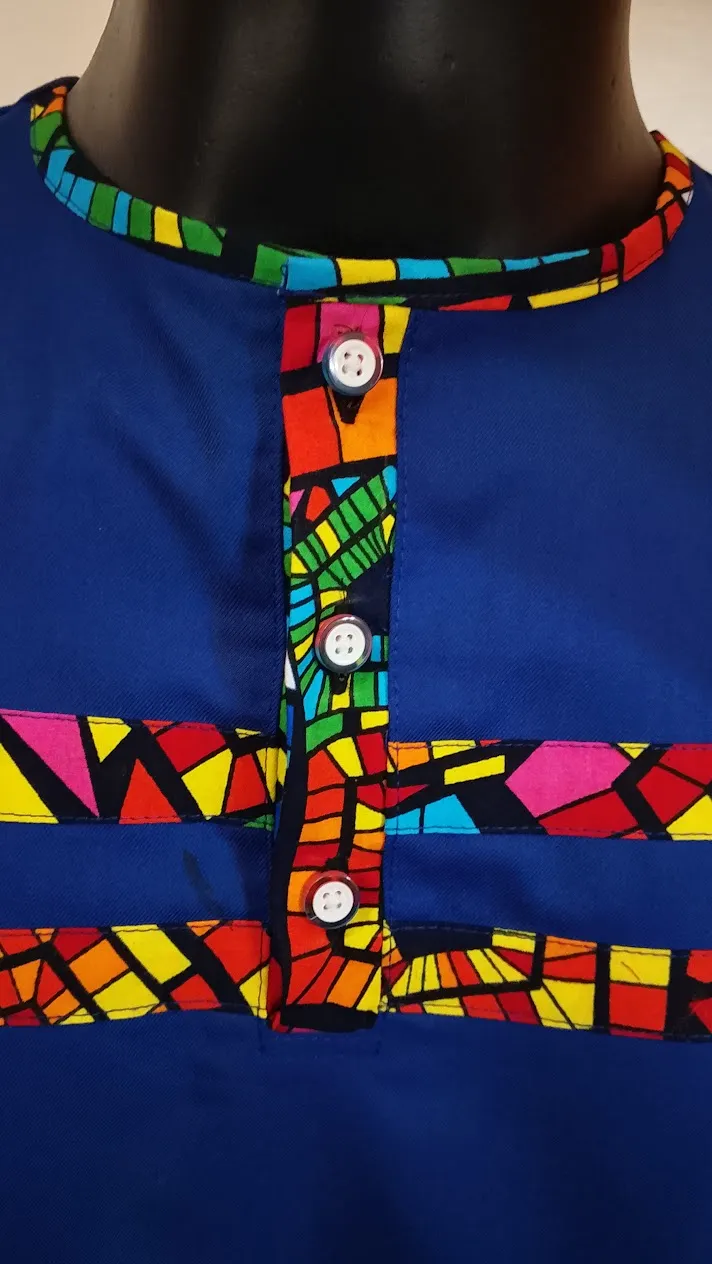 Vibrant Kitenge Fabric Neckline Details